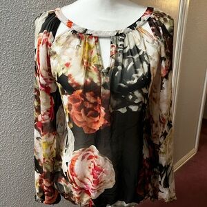 Jennifer Lopez Multicolor Floral Blouse